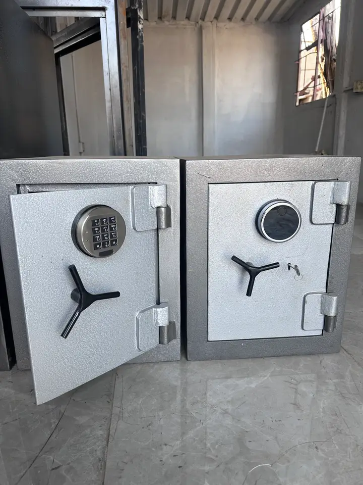 Two Shellmate safes, one with a digital keypad lock and one with an electronic dial lock